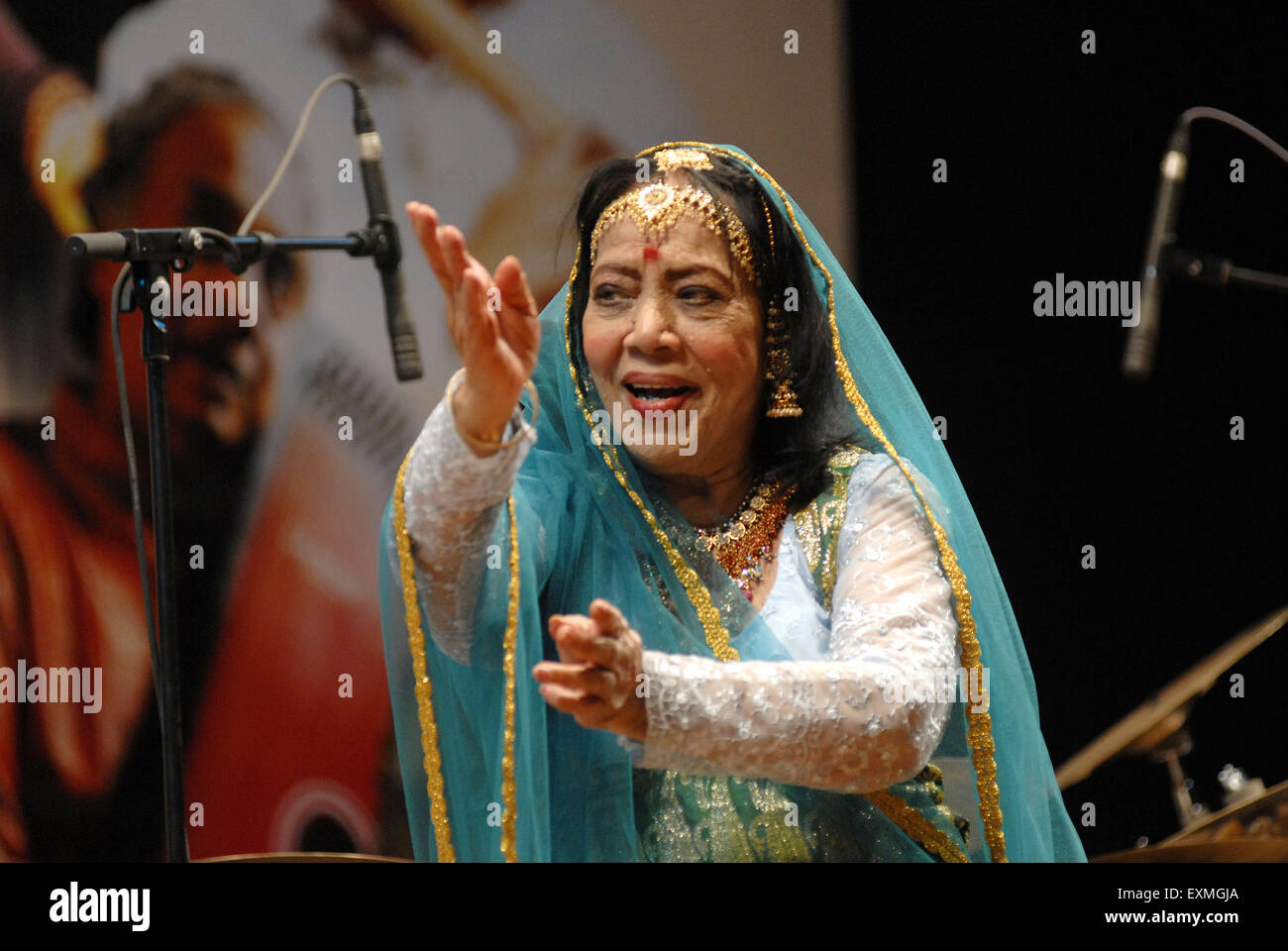 Kathak classical dancer Sitara Devi performs at Shanmukhananda Hall in Bombay now Mumbai ; Maharashtra ; India NO MR Stock Photo