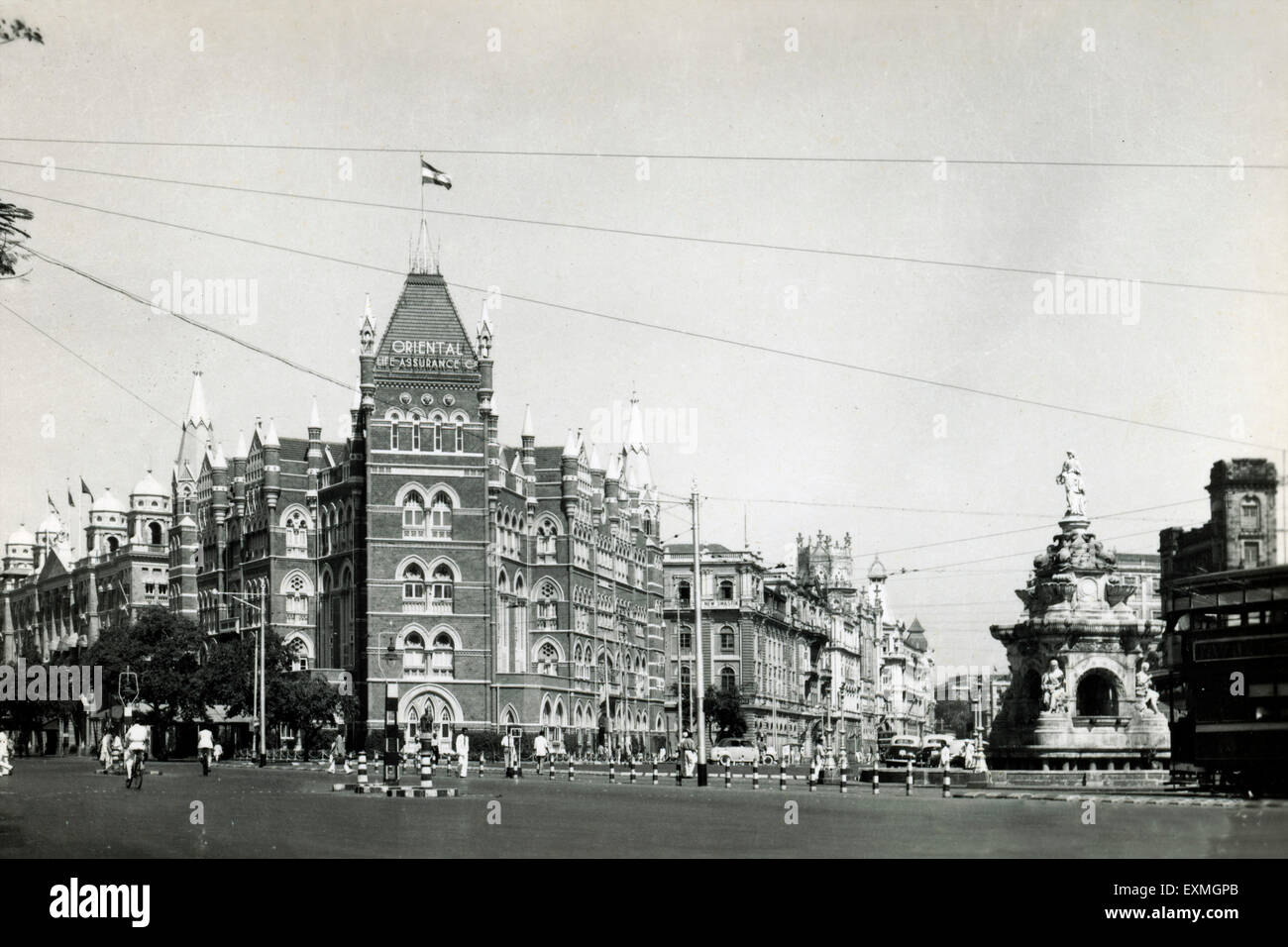 old vintage 1900s picture of Flora Fountain now Hutatma Chowk ; Bombay , Mumbai ; Maharashtra ; India , asia Stock Photo
