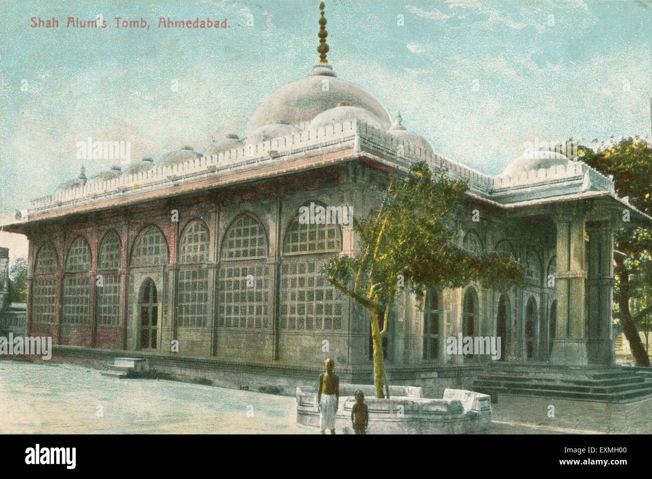 old vintage 1900s photo of stone mosque  Shah Alam tomb  Shah Alam
