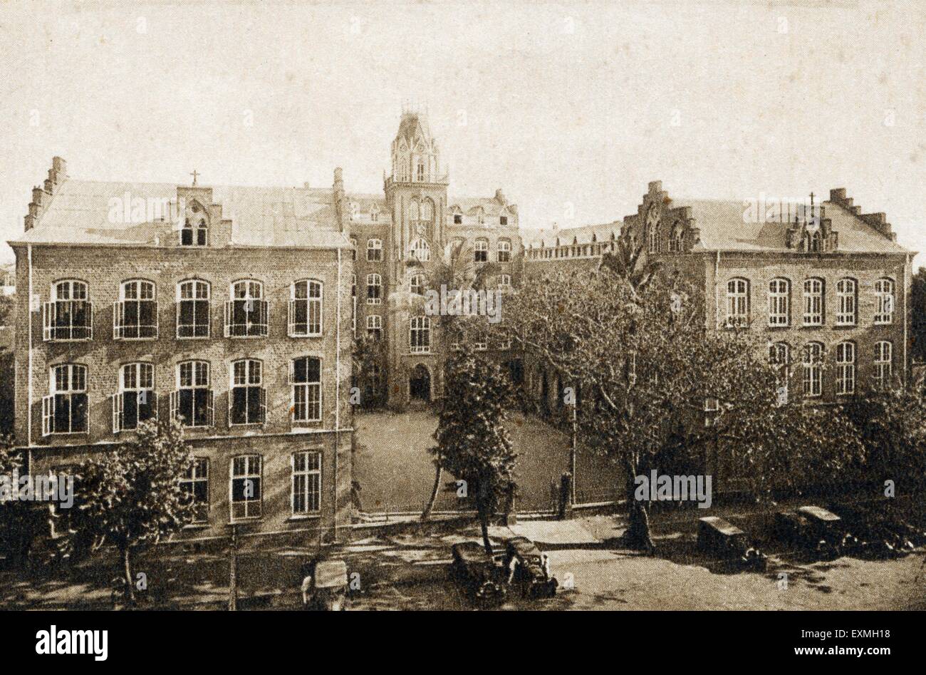 St. Xavier School Bombay Mumbai Maharashtra India Indian Old vintage 1900s picture Stock Photo