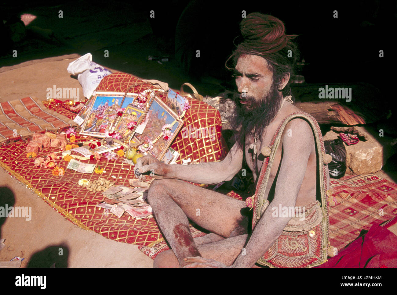 Sadhu priest on Shivratri festival at Girnar Hills in Gujarat ; India Stock Photo