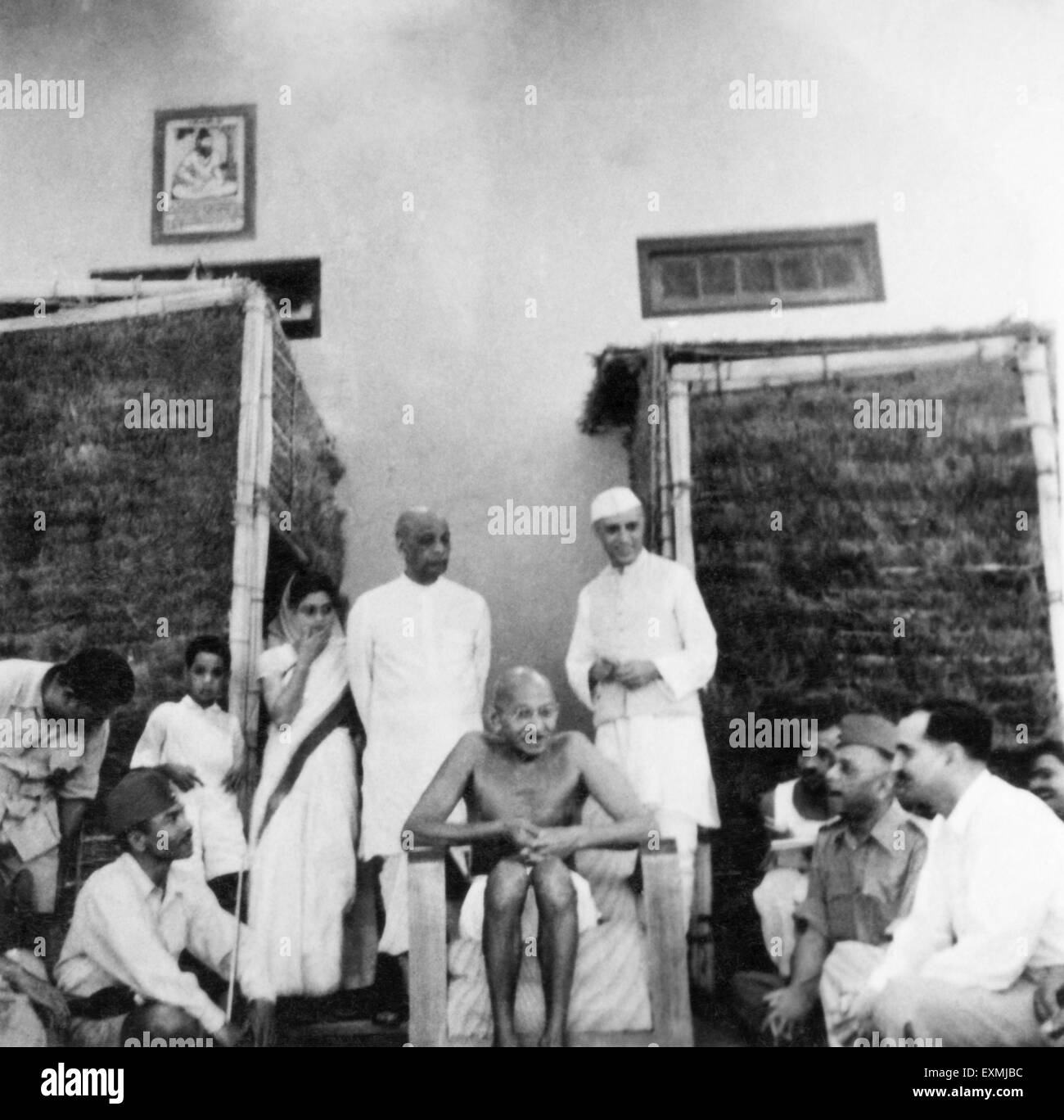 Mahatma Gandhi meeting people Indian National Army Bhangi Colony Delhi ...