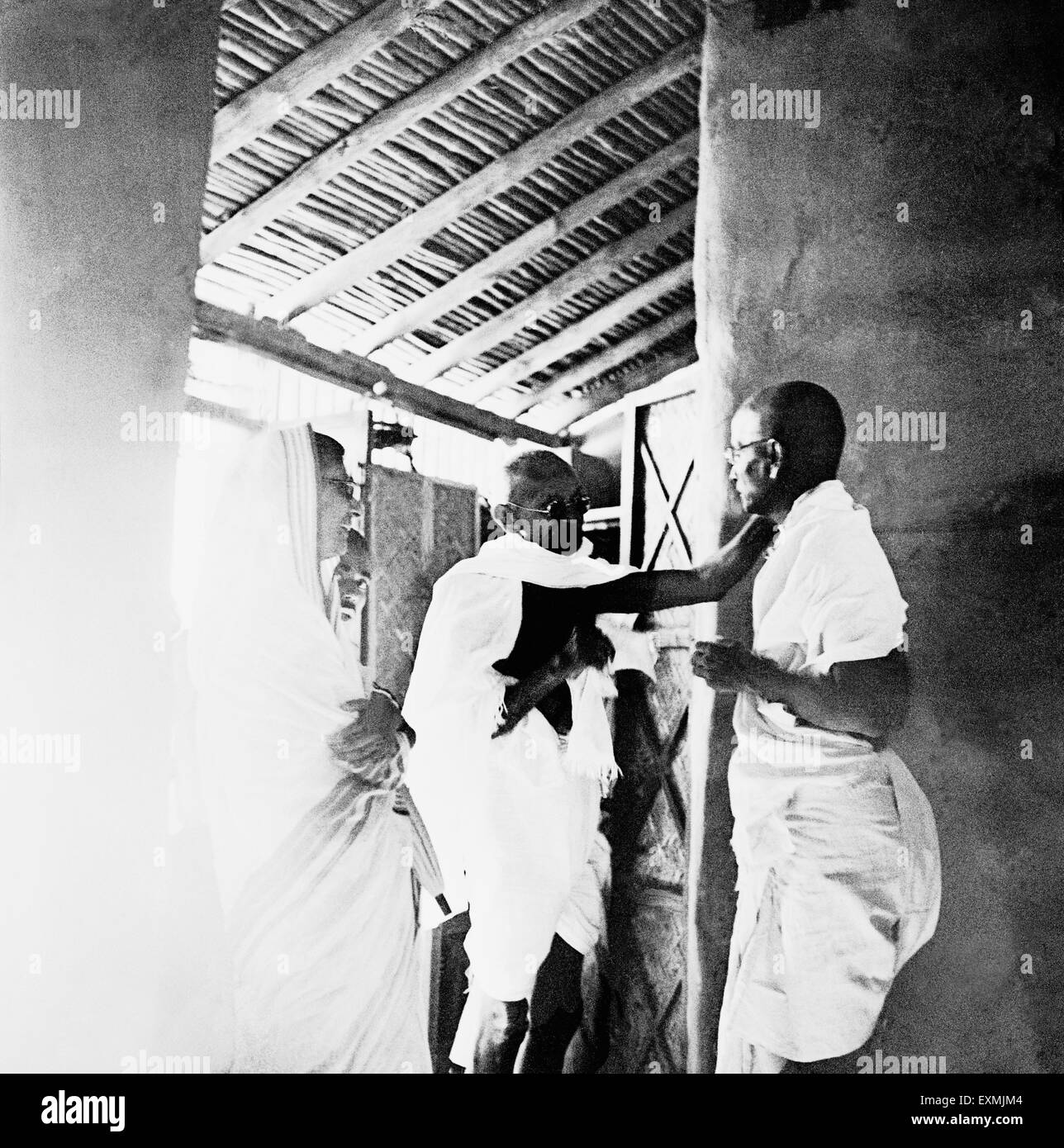 Mahatma Gandhi And Vinoba Bhave With Someone Else Just Before ...