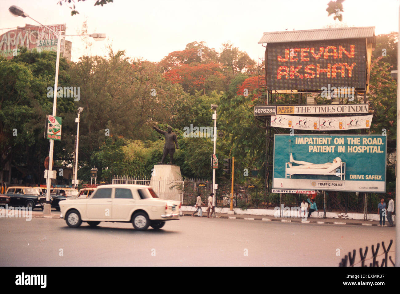 Hoardings, Jeevan Akshay, The Times Of India, Aaren, Traffic Police, Chowpatty, Bombay, Mumbai, Maharashtra, India, Asia Stock Photo