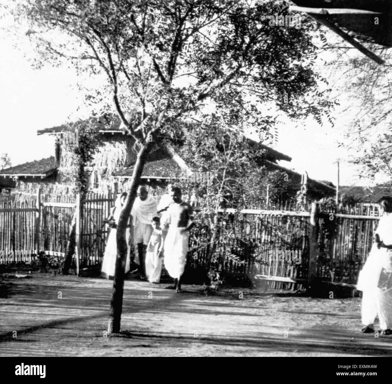 Mahatma Gandhi and others walking at Sevagram Ashram ; 1941 NO MR Stock Photo