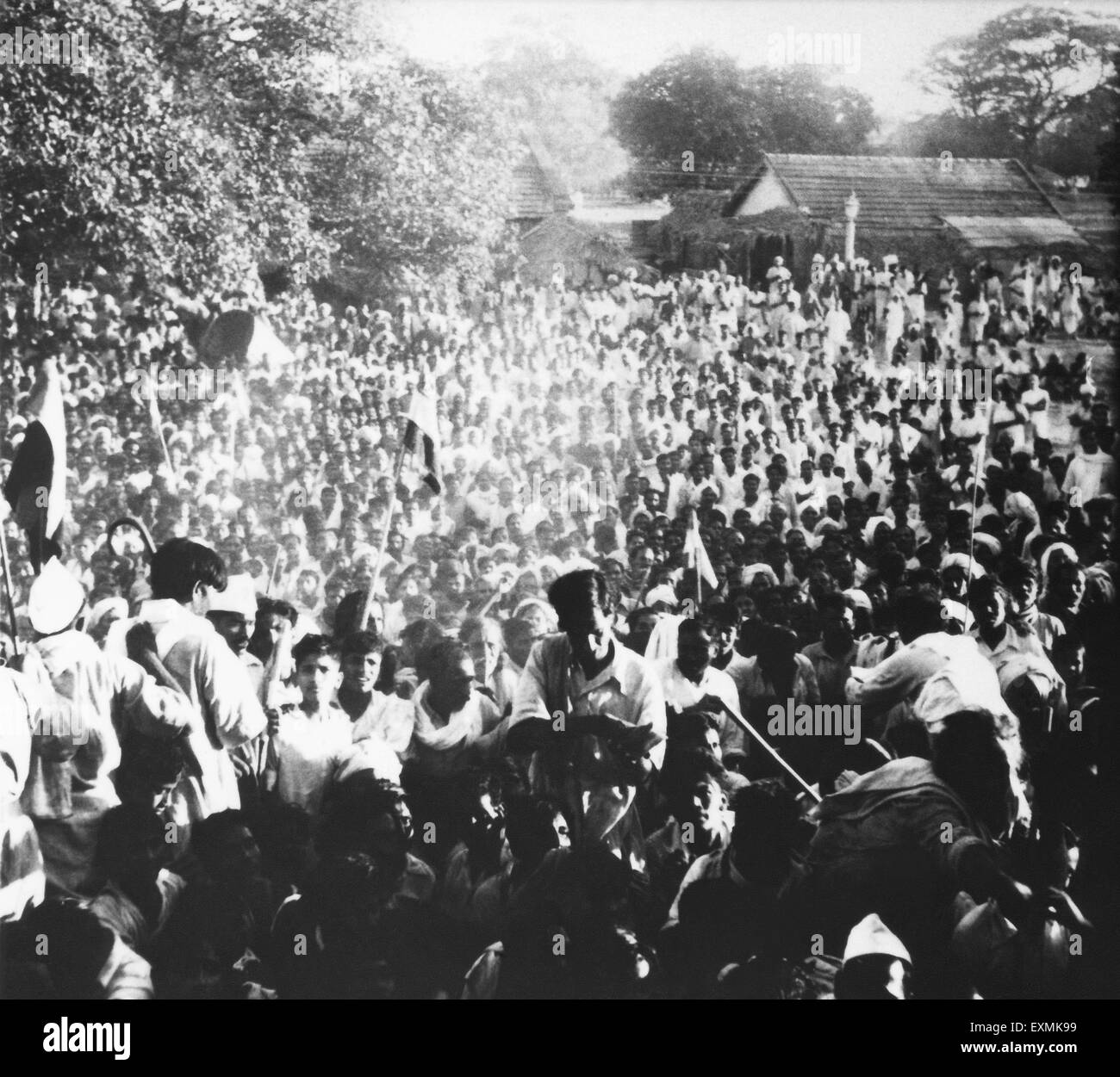 Crowds in the riot stricken area of Noakhali East Bengal ; November