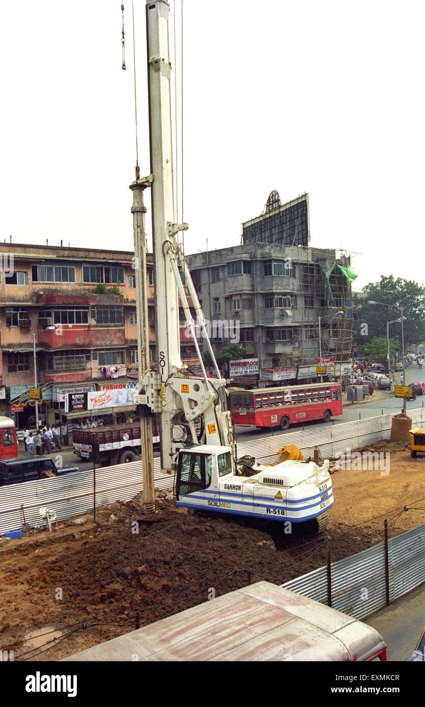Construction of Sion flyover in progress in Bombay now Mumbai ; Maharashtra ; India Stock Photo