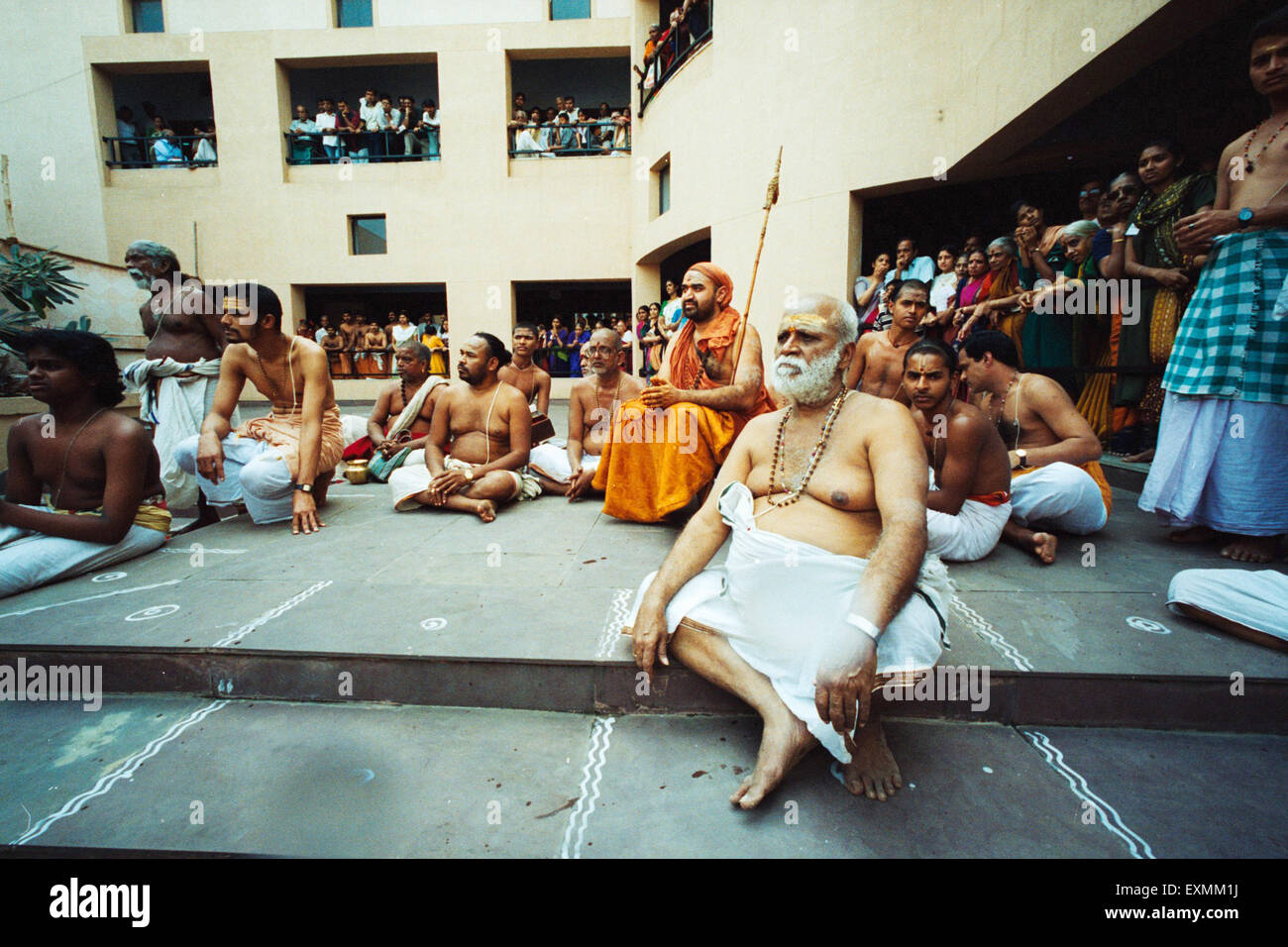 Kanchi Shankaracharya temple priests at SIES Nerul New Bombay Maharashtra India Stock Photo