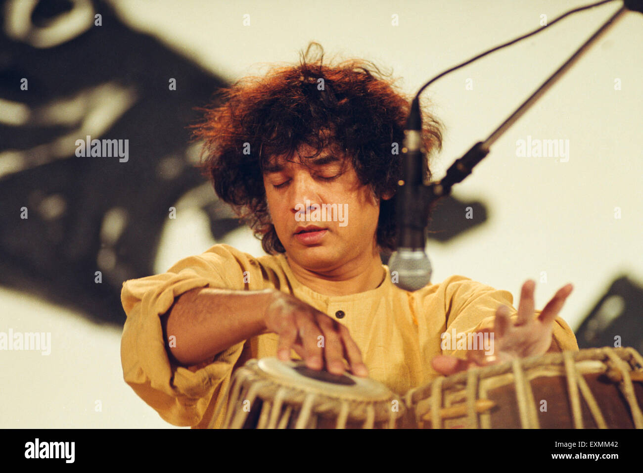 Zakir Hussain, Indian tabla player, composer, percussionist, music producer, film actor, India Stock Photo