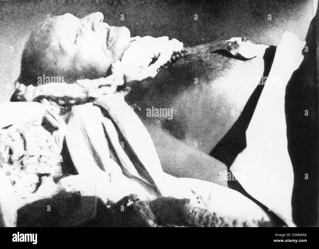 Mahatma Gandhi after assassination delhi india 31 January 1948 Stock Photo
