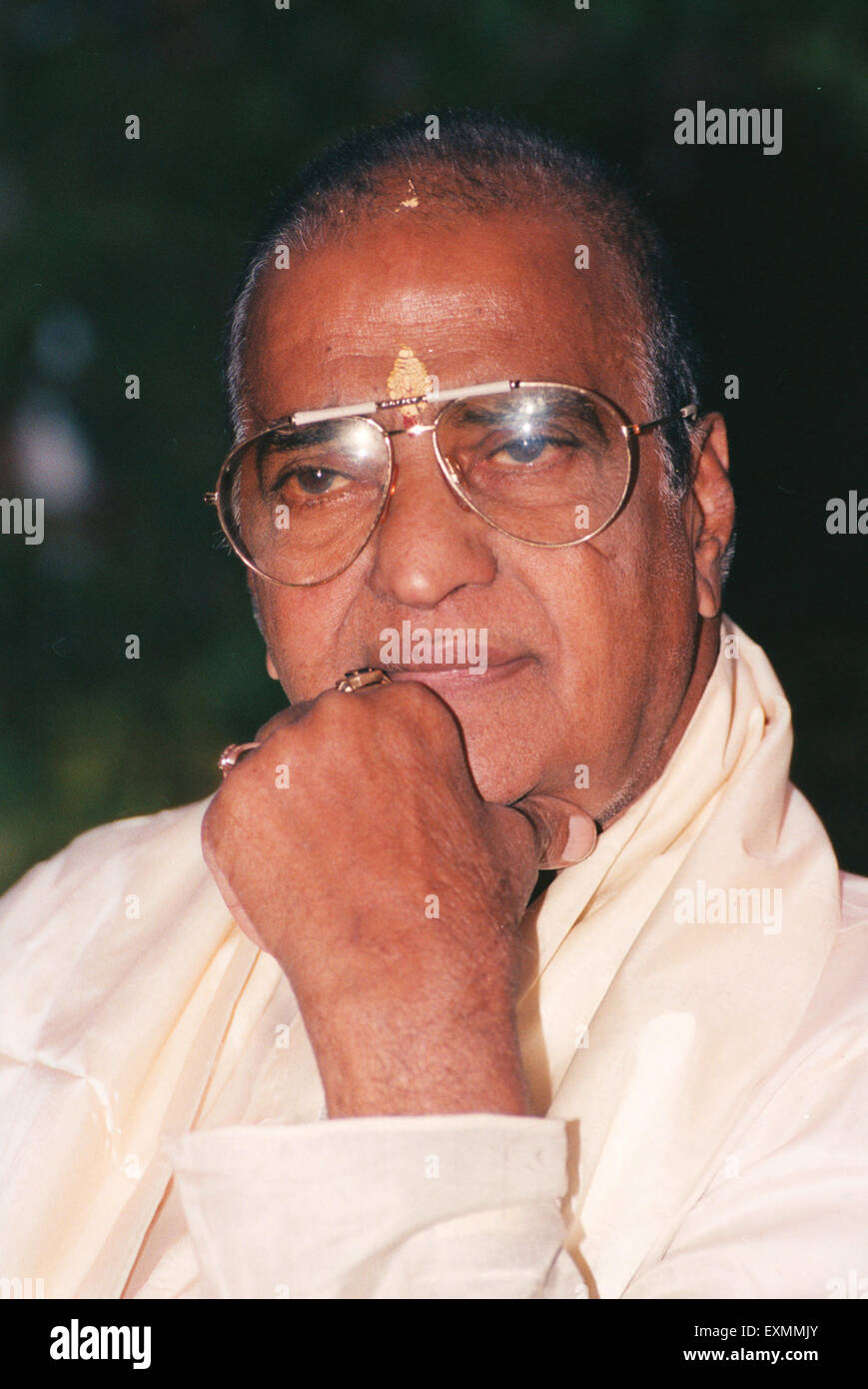 Nandamuri Taraka Rama Rao, popularly known as N. T. Rama Rao or by his initials NTR, was an Indian film actor, writer, director, producer, and politician who also served as the Chief Minister of Andhra Pradesh for three terms Stock Photo