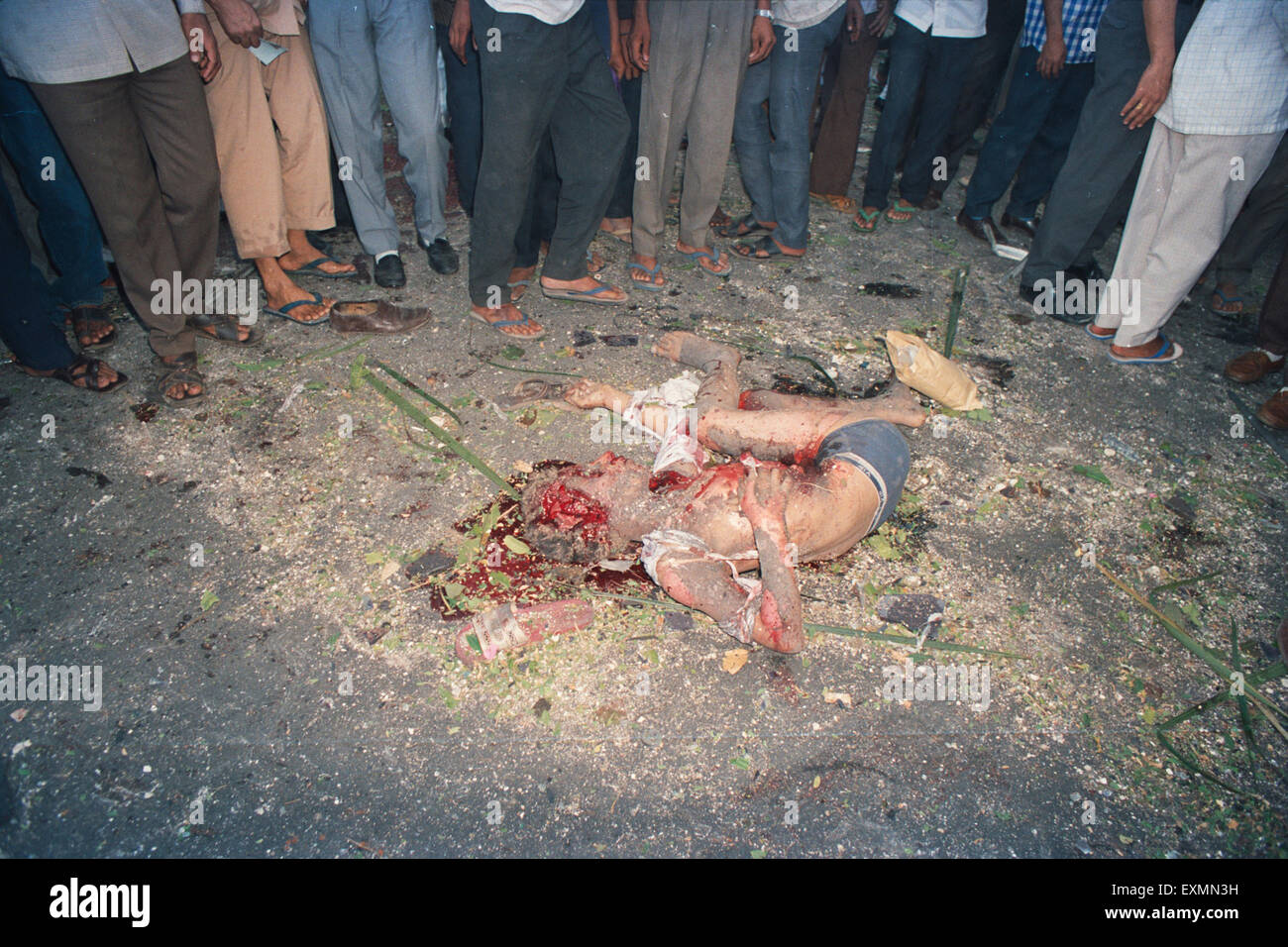 Dead victim of Mumbai bomb blast 1993 Bombay Mumbai Maharashtra India Stock Photo