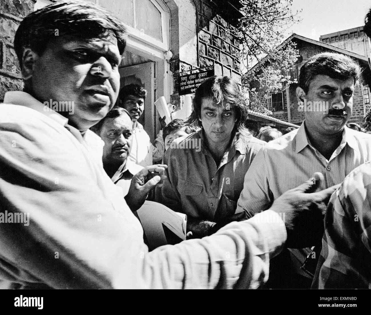 Indian Bollywood actor Sanjay Dutt coming out of court Bombay Mumbai Maharashtra India Stock Photo