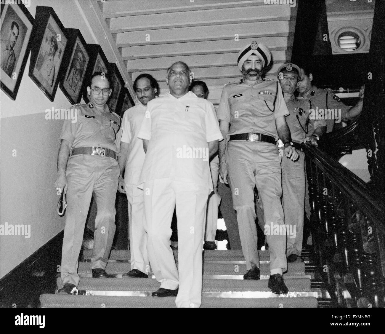 Sharad Pawar Police officers Amarjit Singh Samra police commissioner of Mumbai Satyapal Singh Bombay Mumbai Maharashtra India Stock Photo