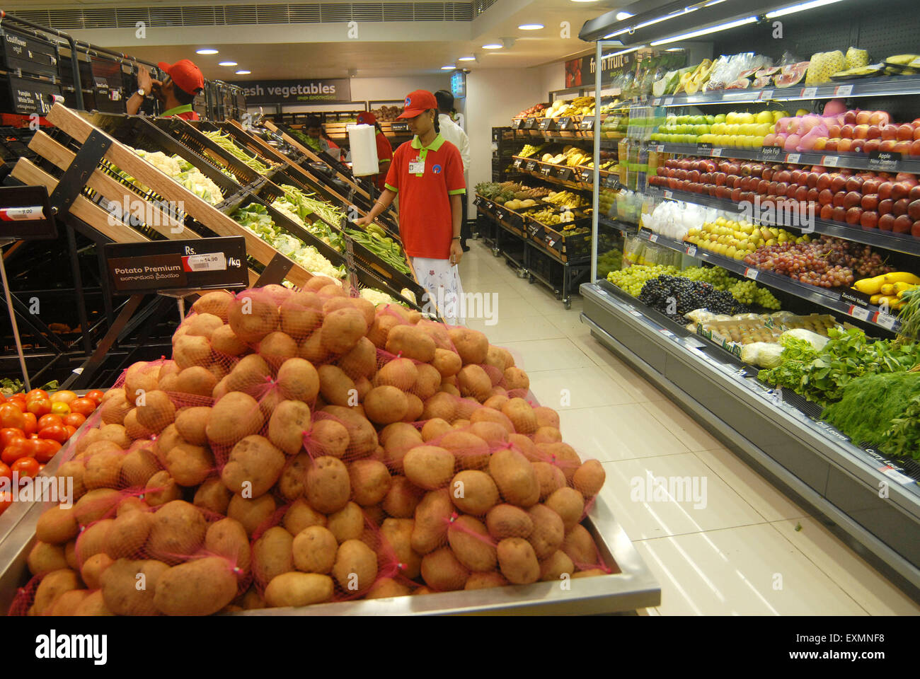 Vegetables being sold at Reliance Fresh Departmental Store at Hyderabad