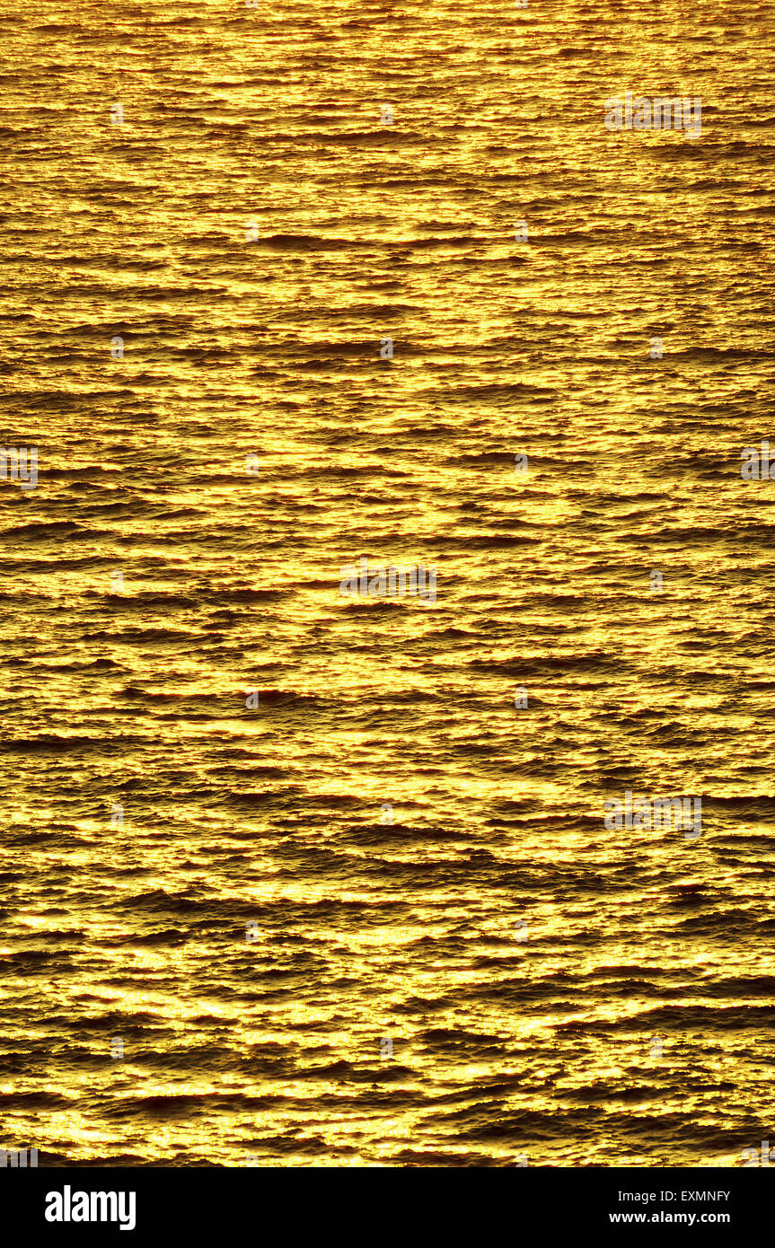 sea water texture at the sunset Stock Photo