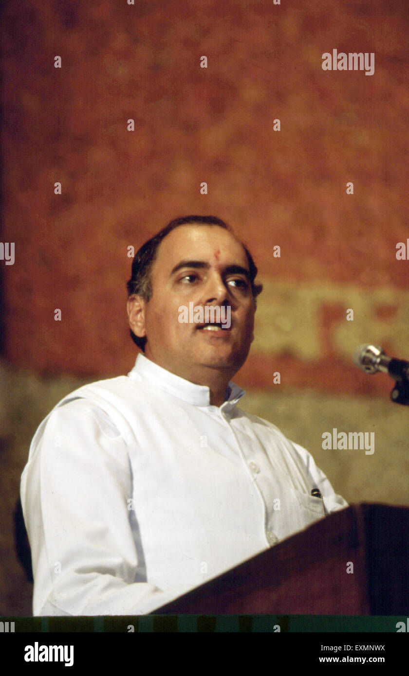 Indian politician of Indian National Congress Party and former Prime Minister Mr. Rajiv Gandhi Stock Photo