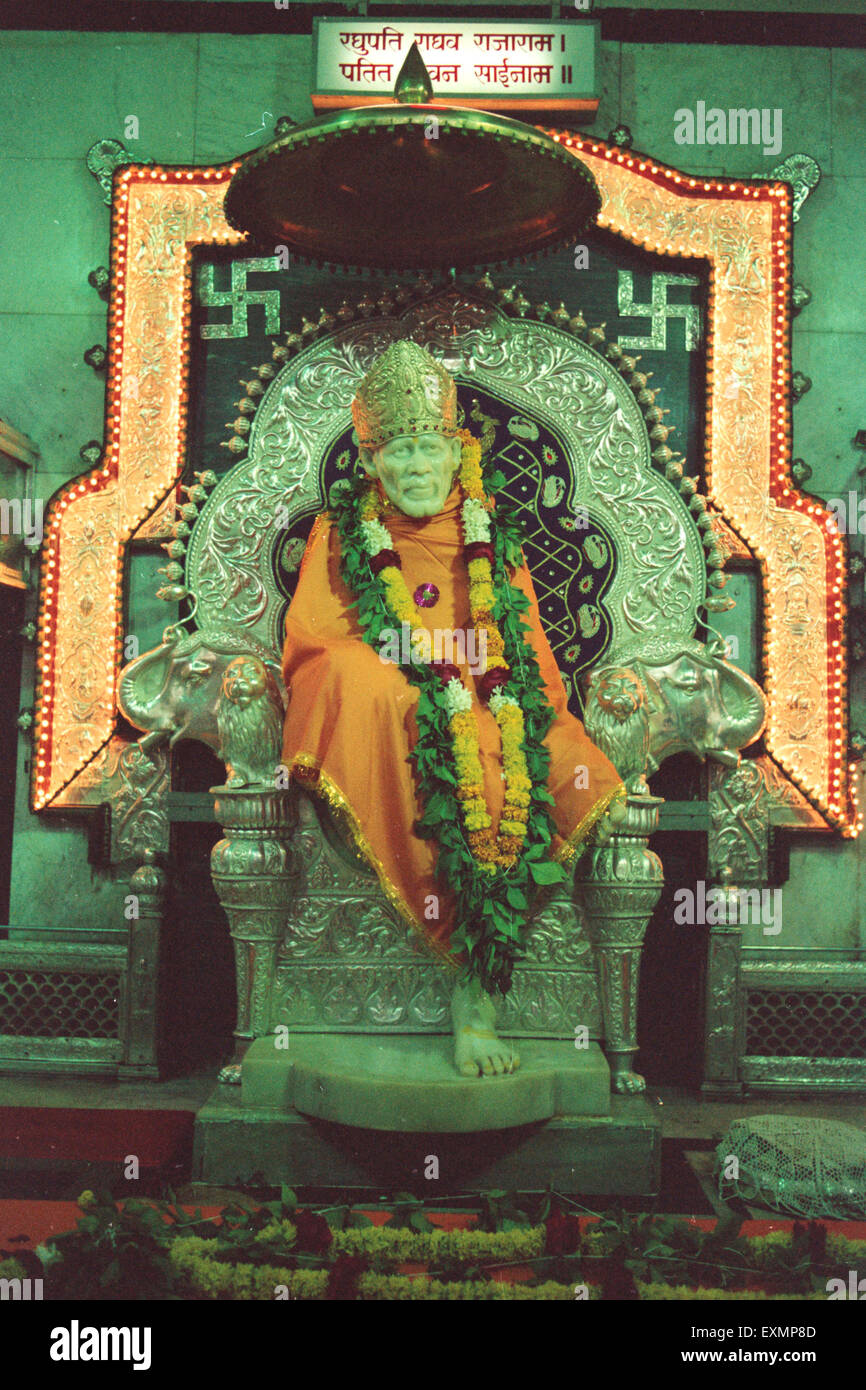 Idol of Sai Baba in Shirdi temple Maharashtra India Stock Photo