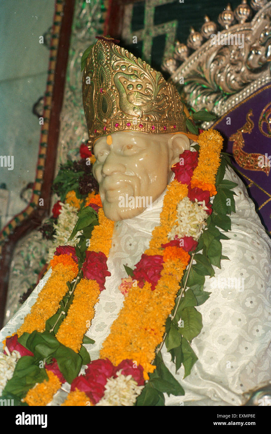 Idol of Sai Baba in Shirdi temple Maharashtra India Stock Photo