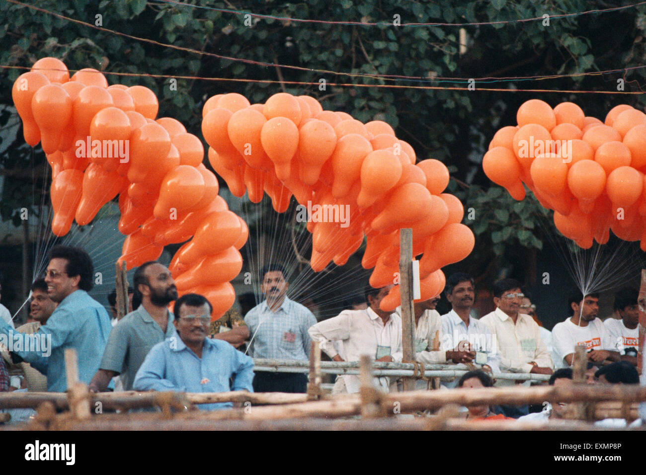 saffron balloons, Bombay, Mumbai, Maharashtra, India, Asia Stock Photo