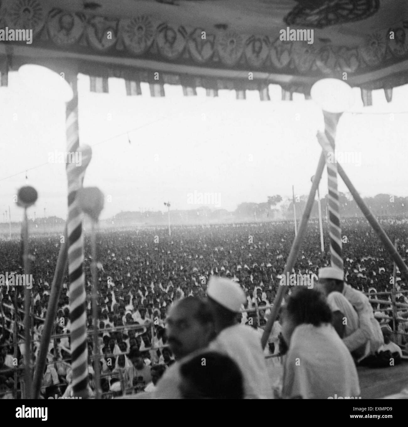Crowd at Mahatma Gandhi meeting ; Madras ; Chennai ; Tamil Nadu ; India ; 1946 ; old vintage 1900s picture Stock Photo