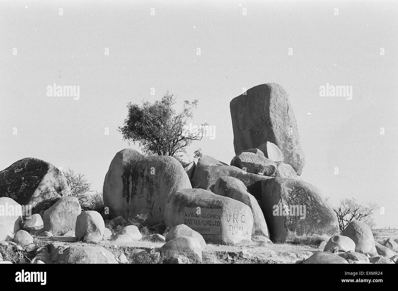 Rock formation, Deccan Plateau, Hospet, Hosapete, Vijayanagara, Karnataka, India, Asia Stock Photo