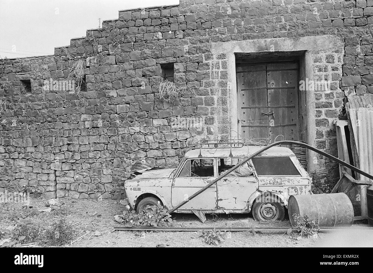 Abandoned old discarded car Stock Photo