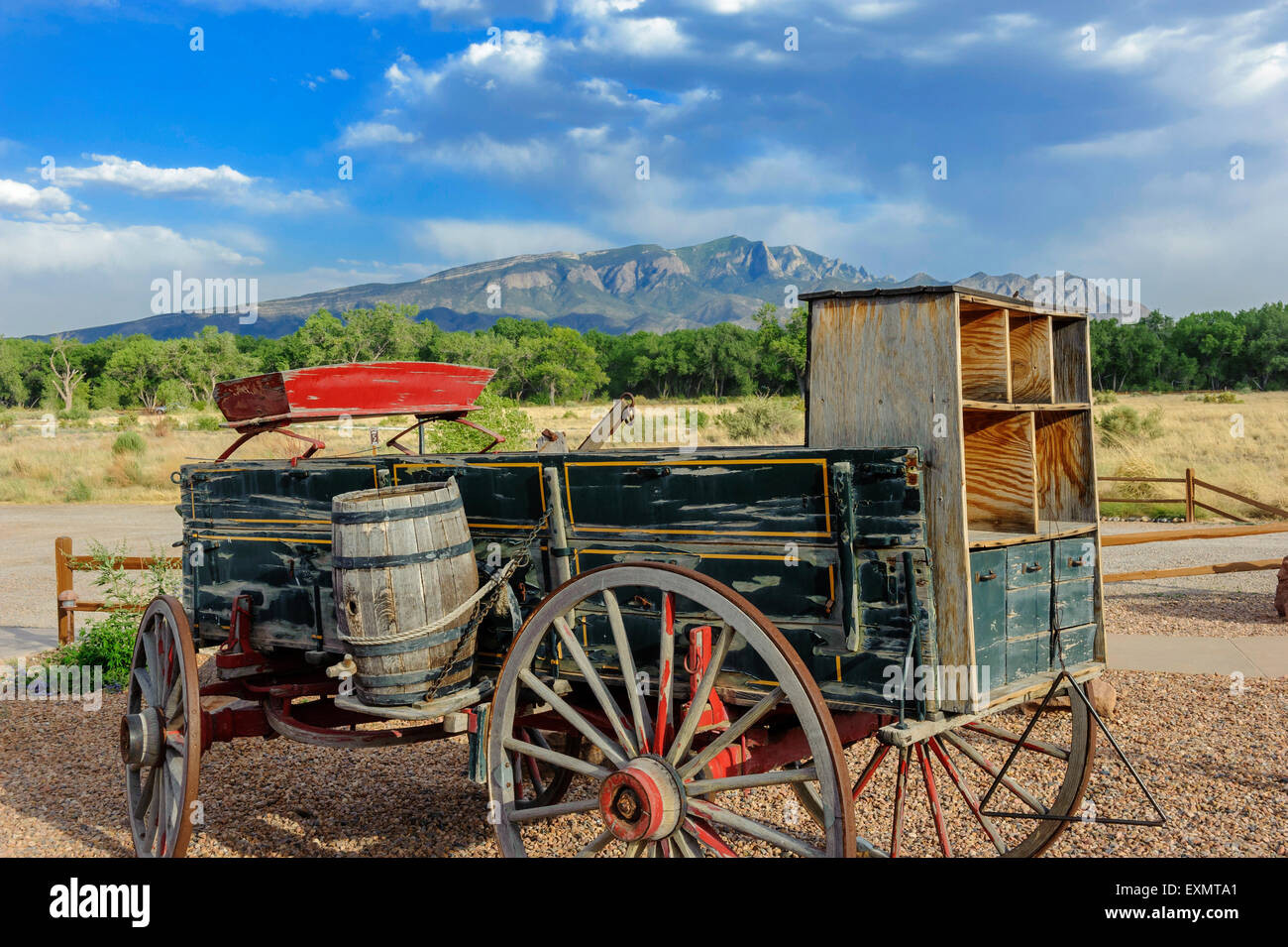Bain Chuckwagon [Sandia Mountains] 'Santa Ana Pueblo' 'New Mexico' USA Stock Photo