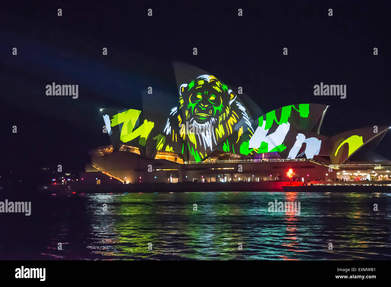 Vivid Festival, Light Installation, Sydney Opera House, Australia Stock Photo