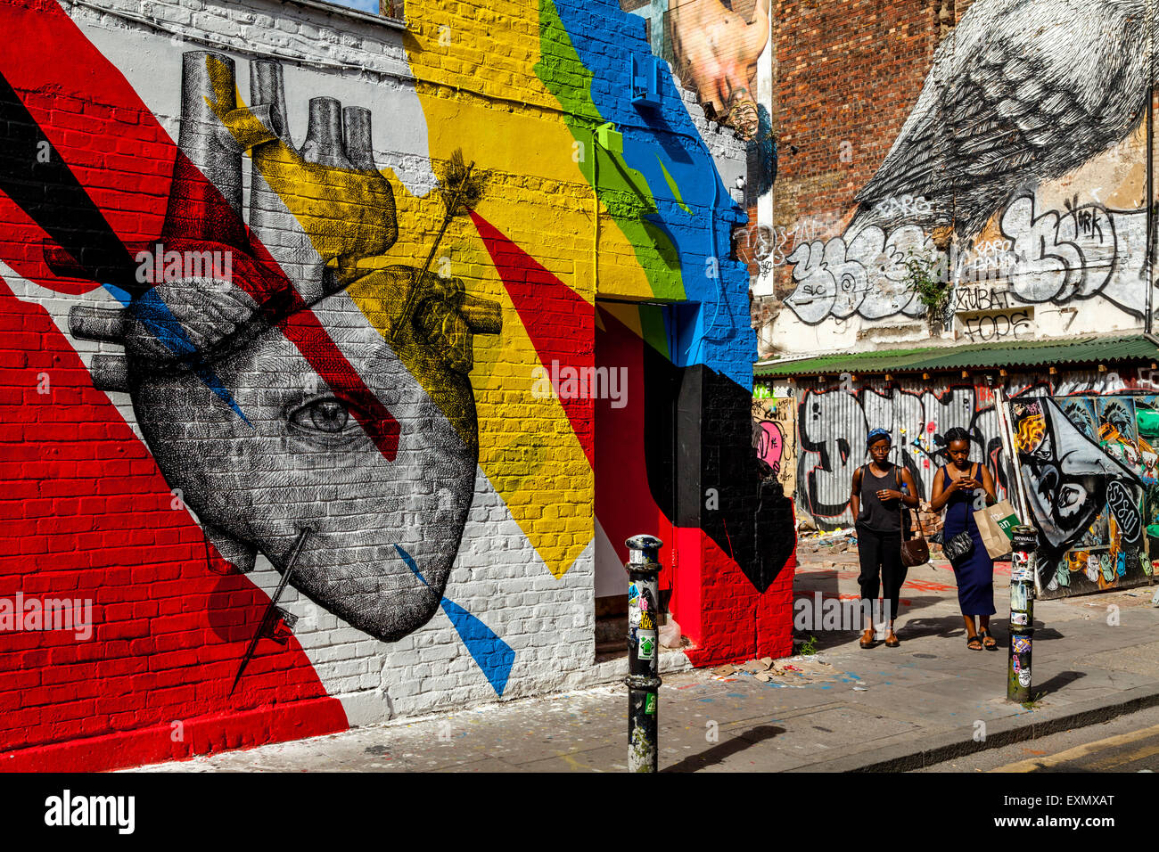 Street Art/Graffiti, off Brick Lane, London, England Stock Photo Alamy