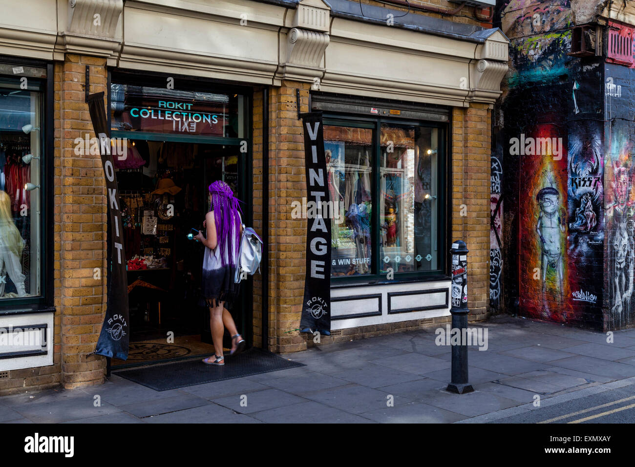 Rokit London, Vintage Shop, Brick Lane, London, Engalnd Stock Photo