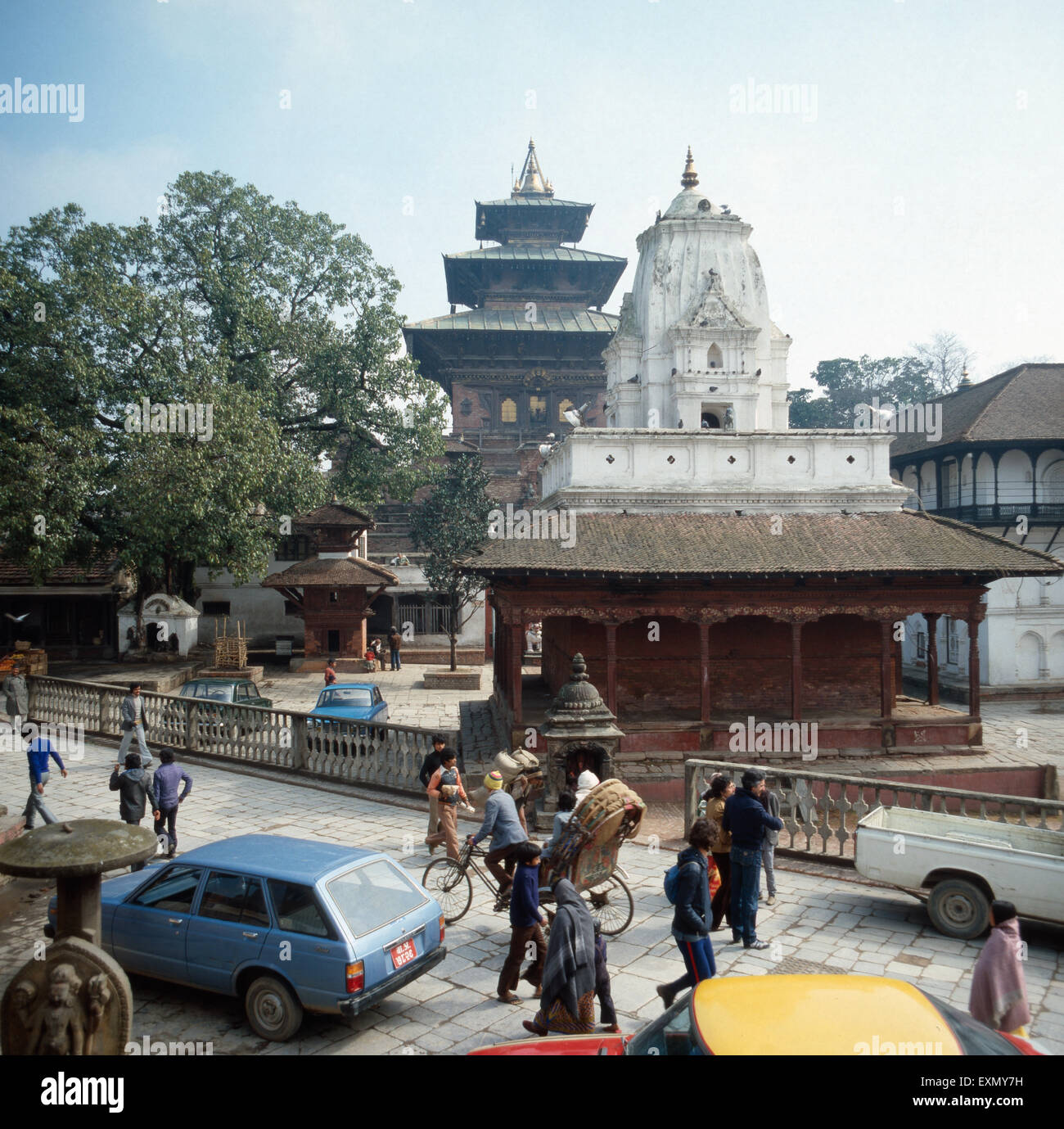 Der Palastbezirk in Kathmandu, Nepal 1970er Jahre. The Palace District of Katmandu, Nepal 1970s. Stock Photo