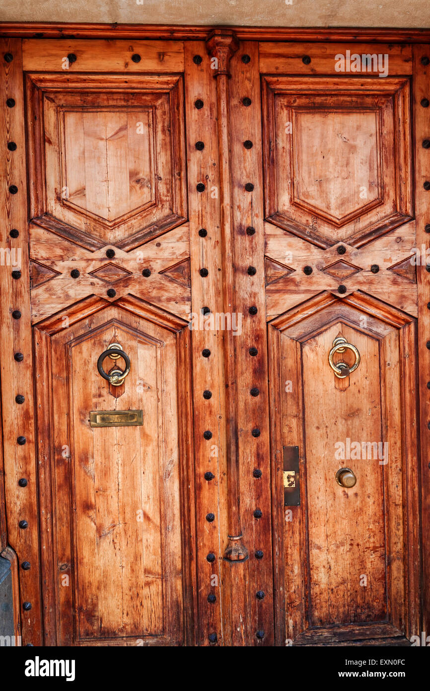 Heavy wooden doors Stock Photo Alamy