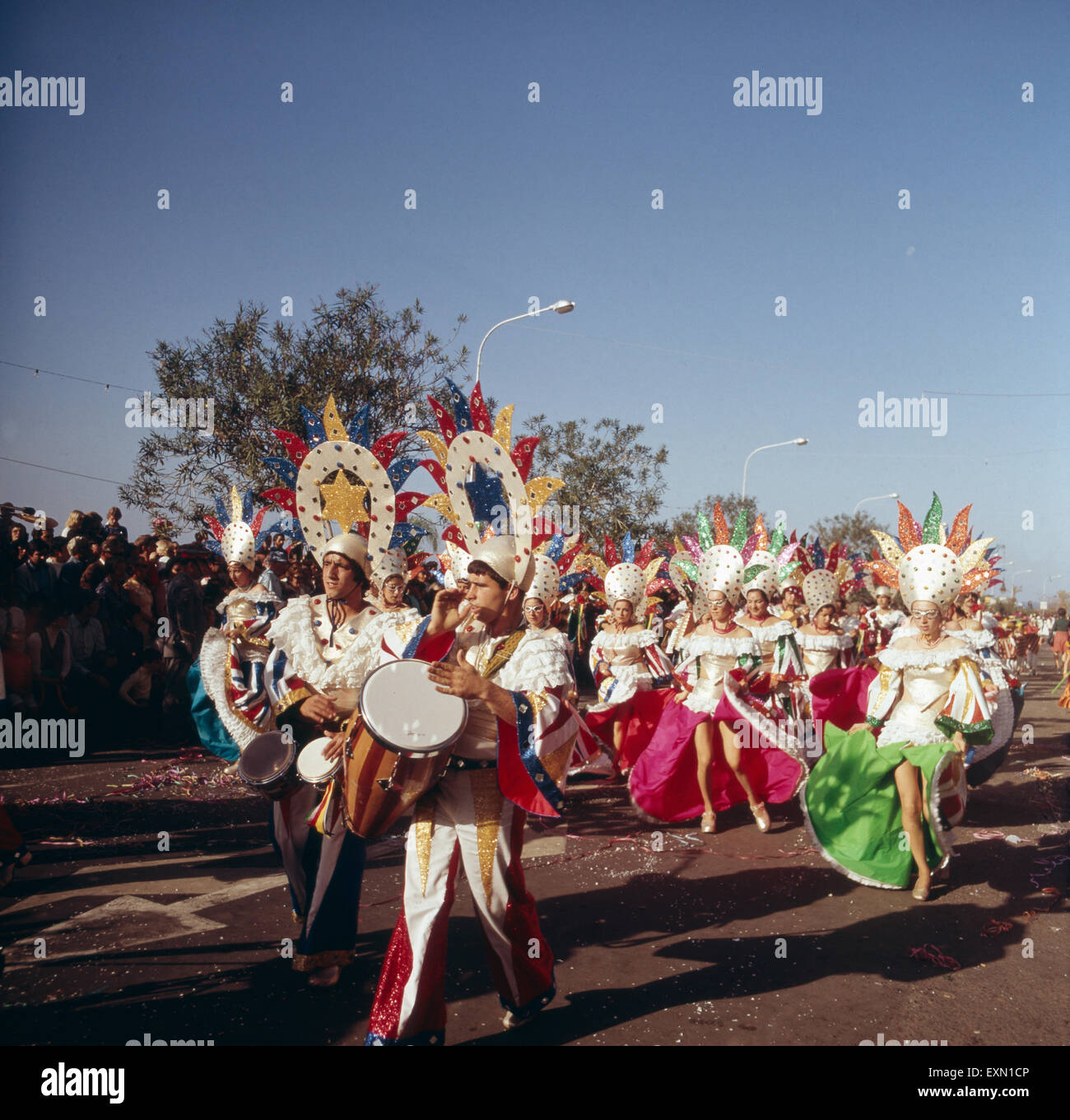 Der Karneval von Santa Cruz de Tenerife, Spanien 1970er Jahre. The carnival of Santa Cruz de Tenerife, Spain 1970s. Stock Photo