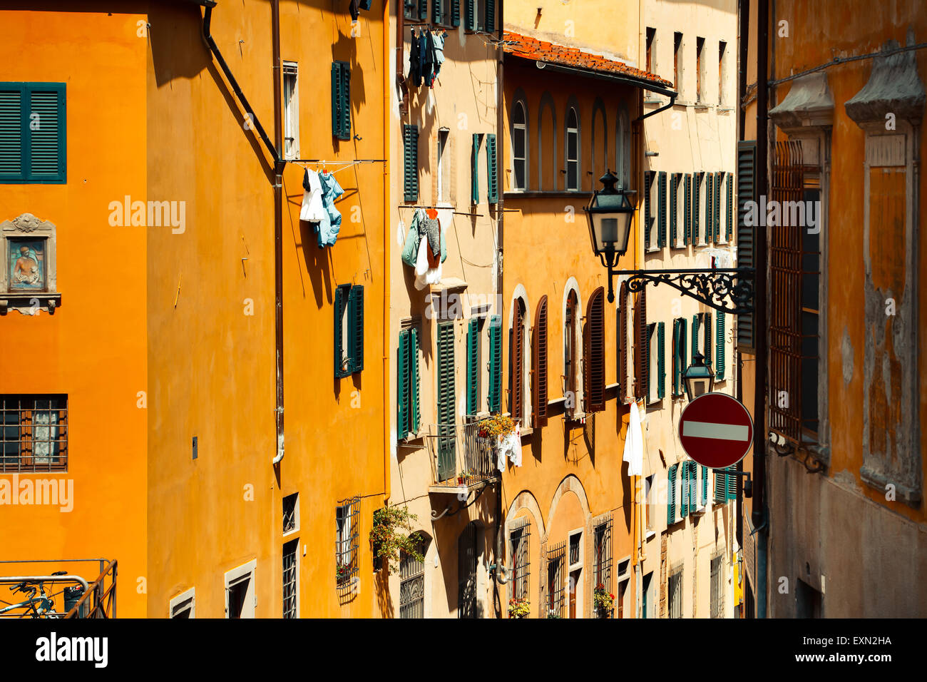View of facade houses in Firenze, Italy Stock Photo - Alamy