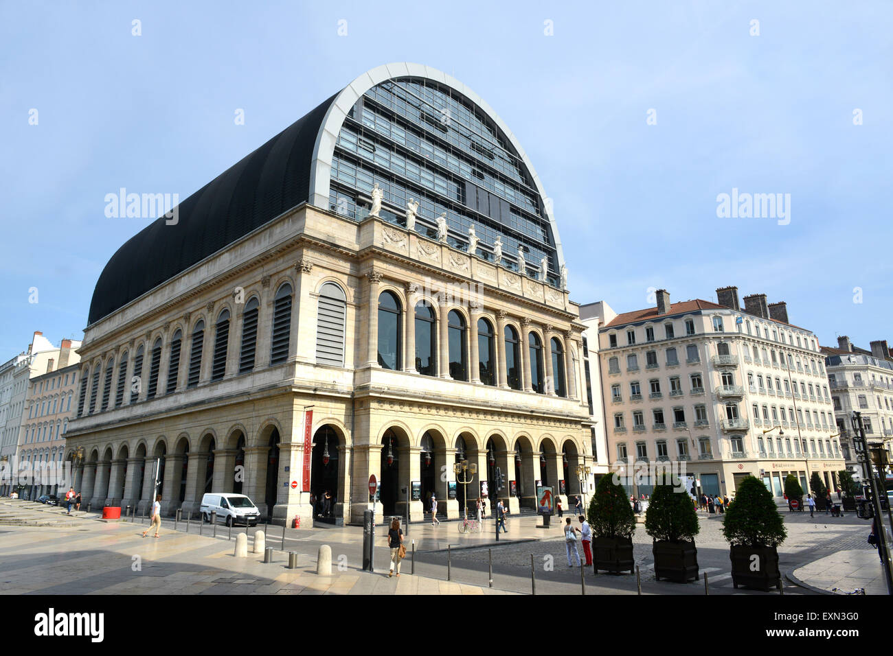 Opera National de Lyon opera house theatre Rhone-Alpes, France old and modern architecture french Stock Photo