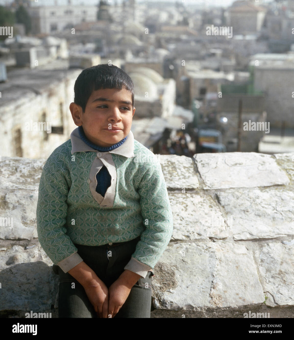 Ein kleiner Junge in Israel, 1970er Jahre.  A little boy in Israel, 1970s. Stock Photo