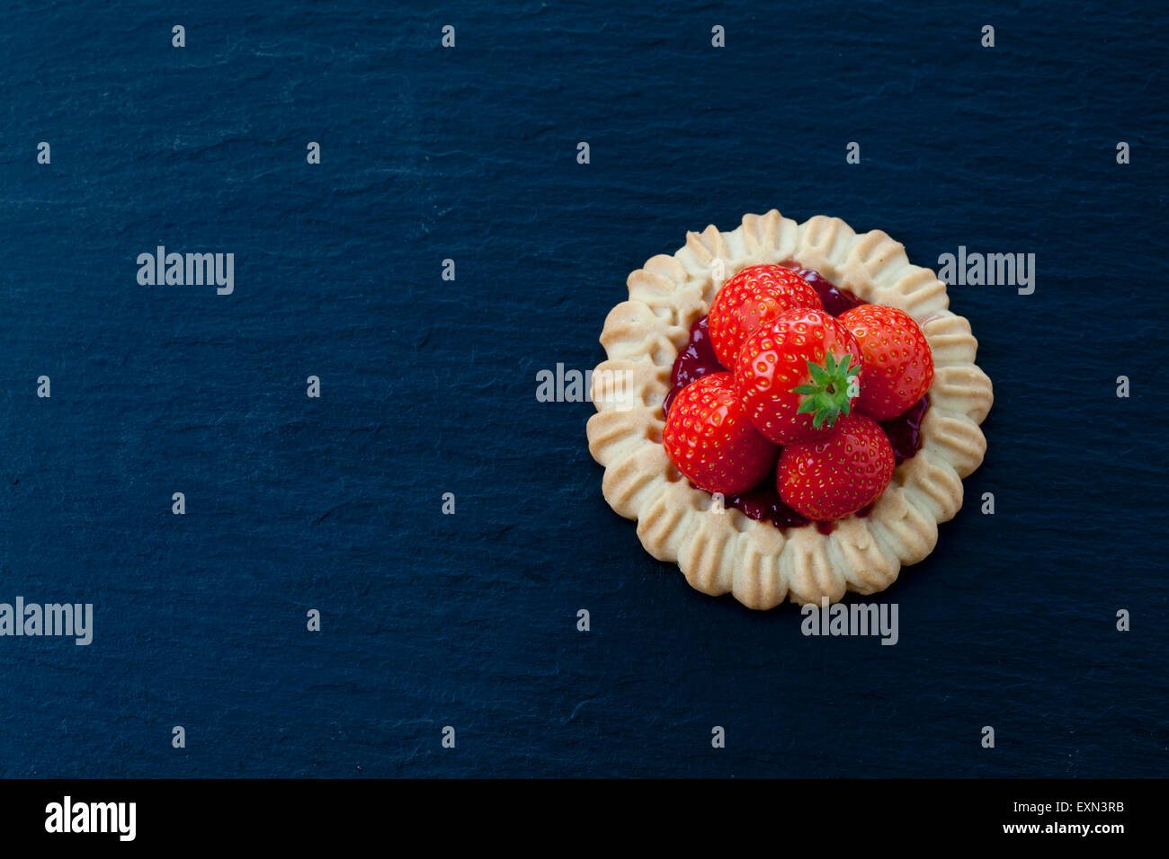 Short crust tartlet with strawberries Stock Photo