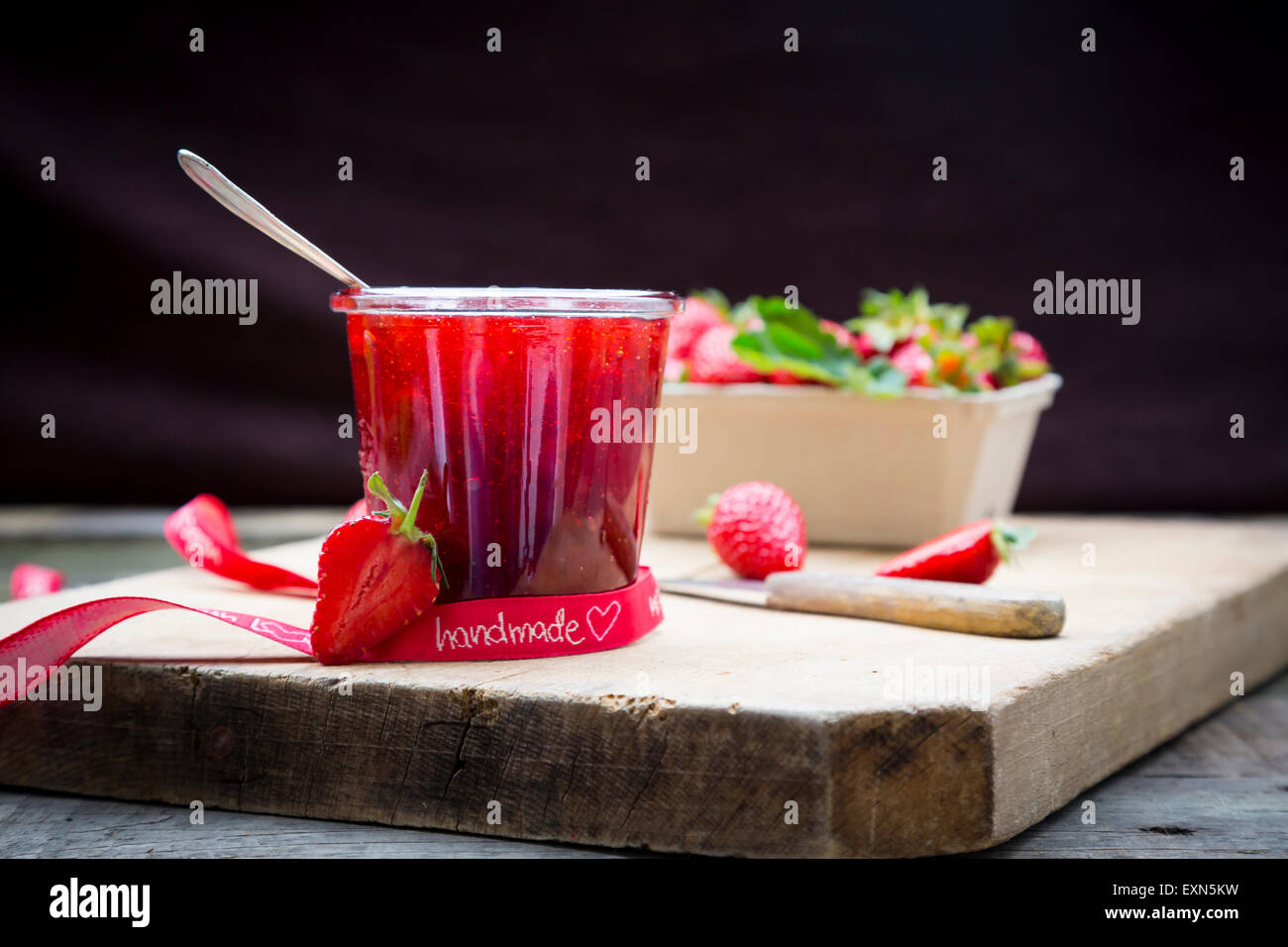 Spoon strawberry jam box hi-res stock photography and images - Alamy