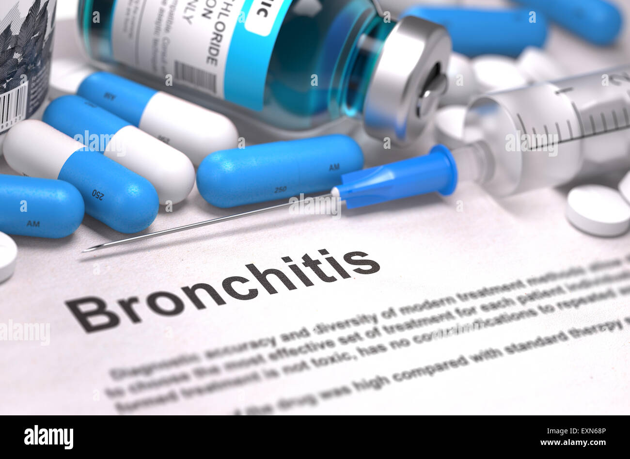 Diagnosis - Bronchitis. Medical Concept. Stock Photo