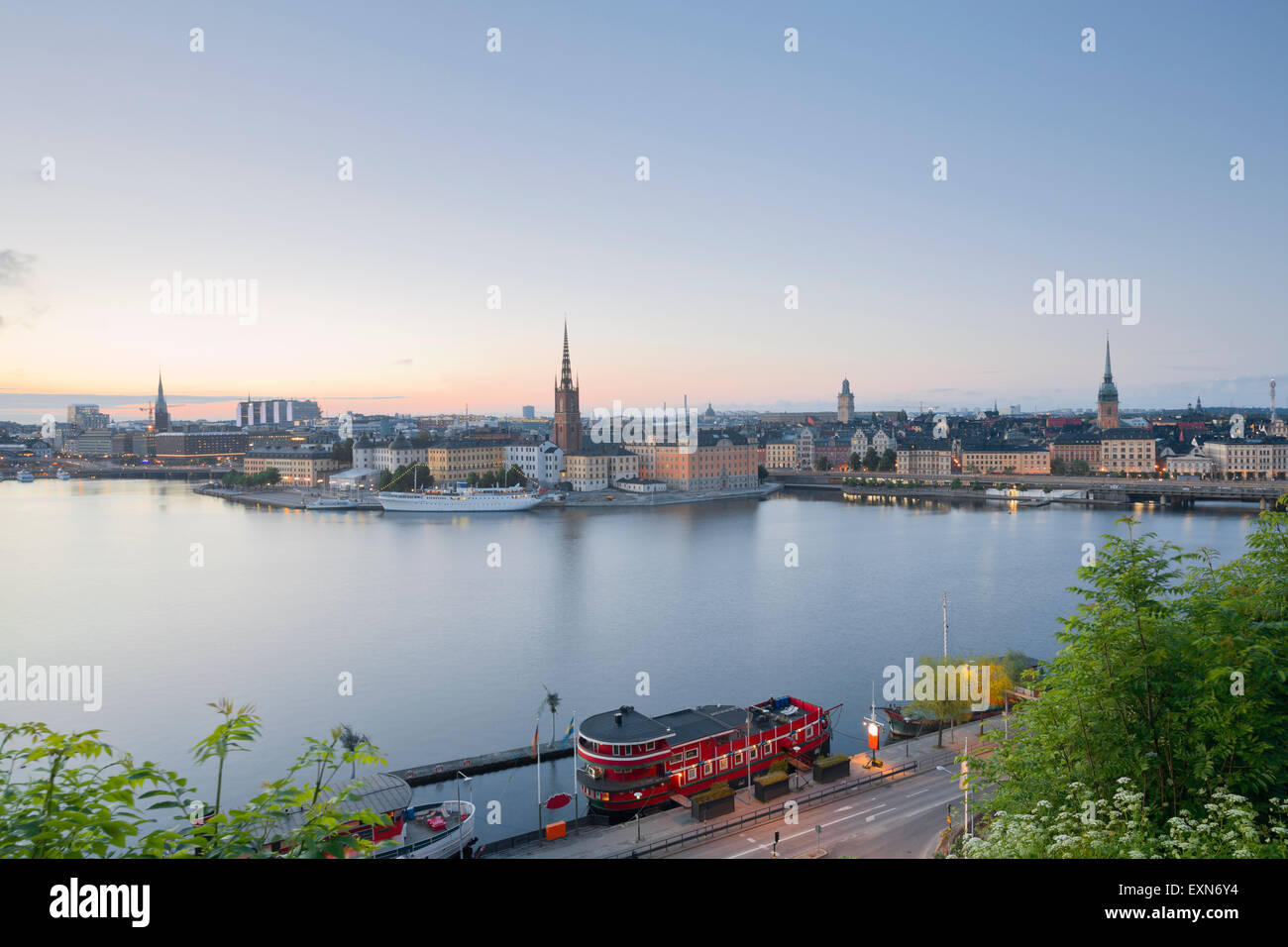 Sweden, Stockholm, view from Soedermalm to the old town Stock Photo