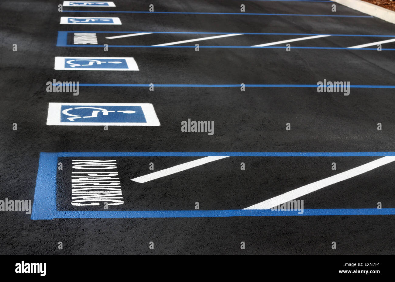 Handicapped parking spaces Stock Photo