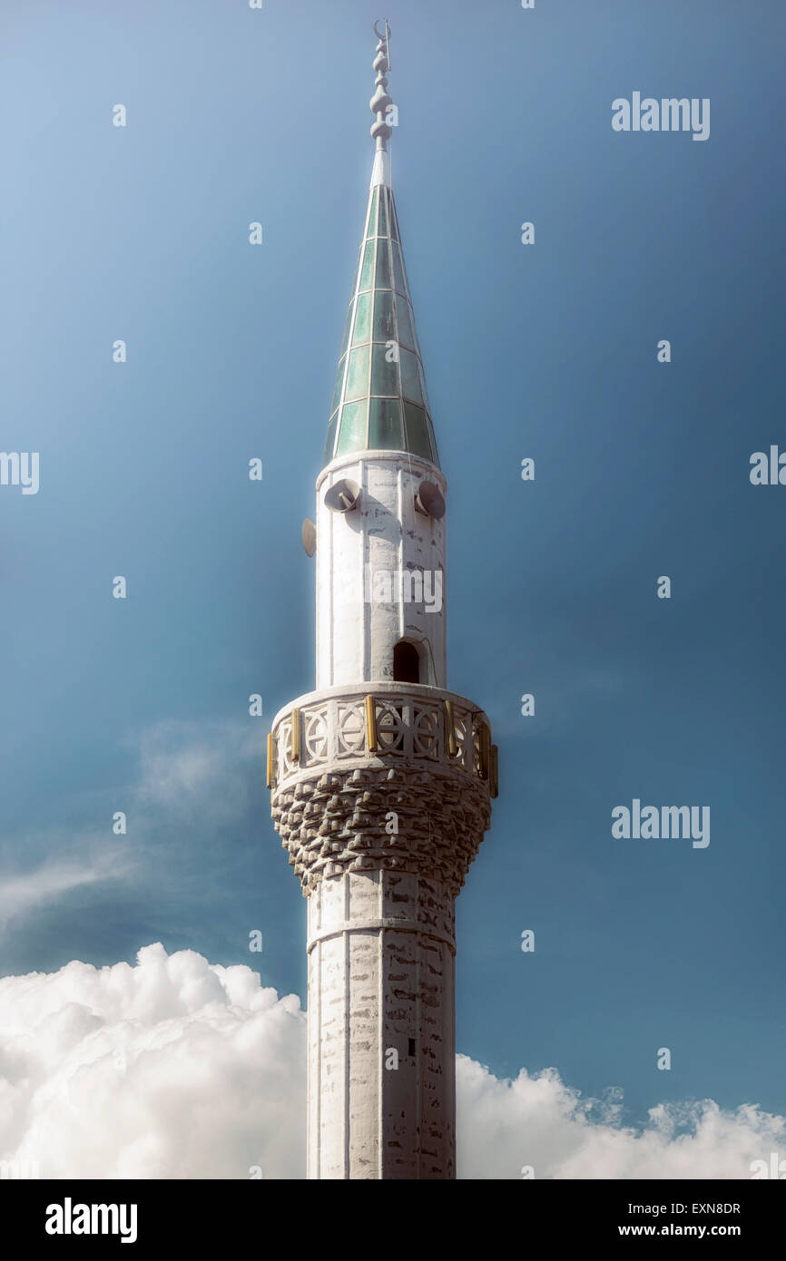 a minaret in the sky Stock Photo