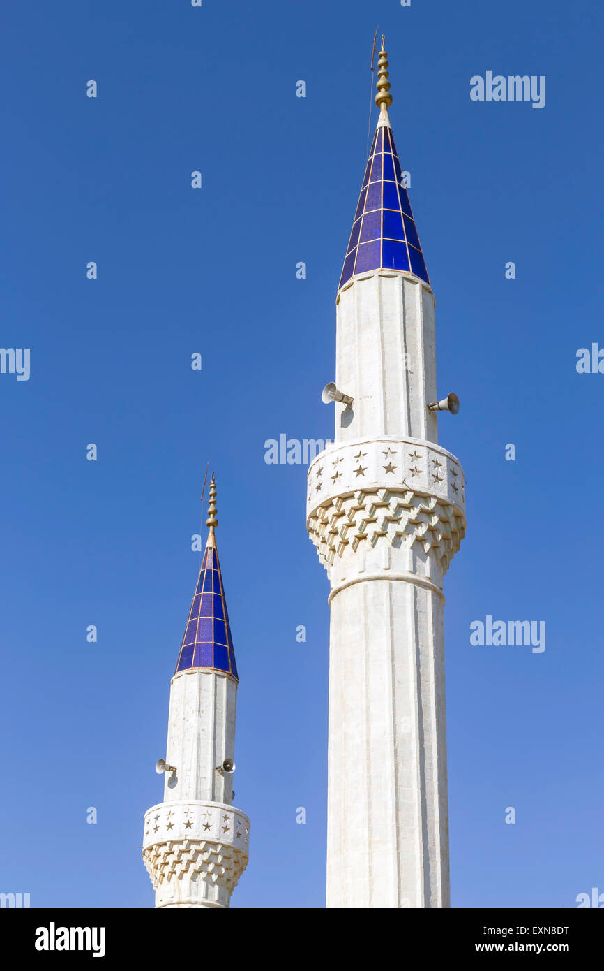 two minarets in the sky Stock Photo