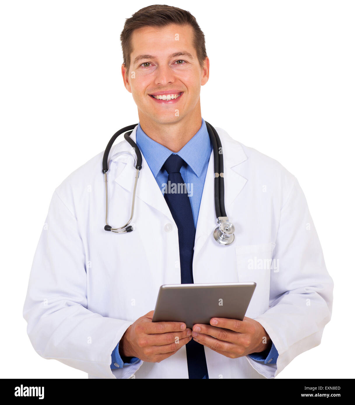 modern young doctor holding tablet computer Stock Photo