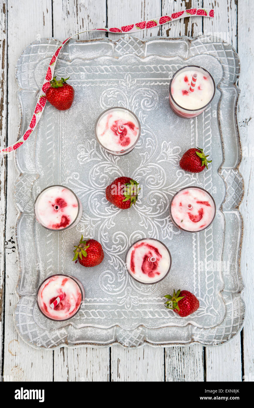 Strawberry buttermilk ice cream Stock Photo Alamy