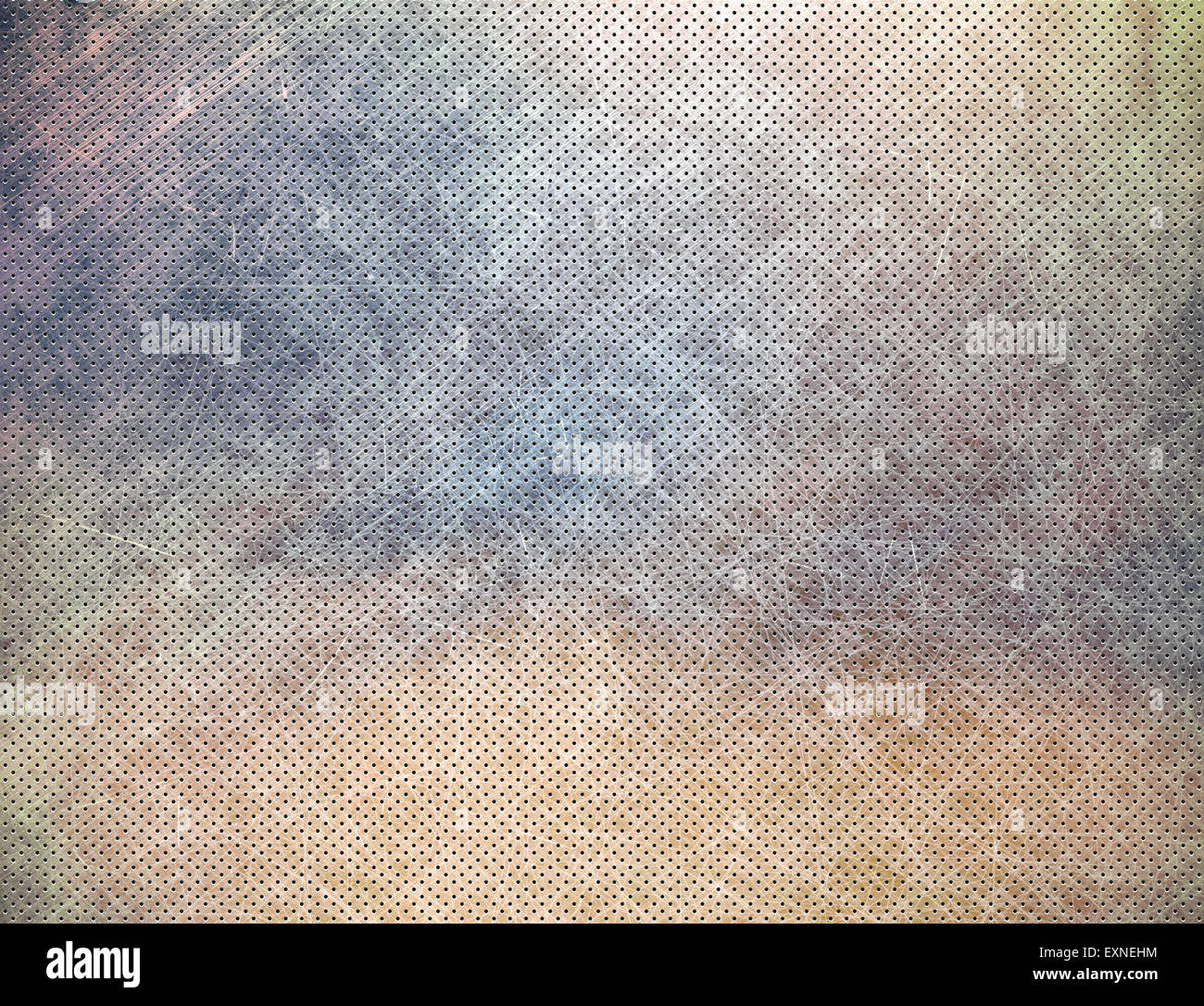 Perforated grunge texture background, scratched and rusty Stock Photo