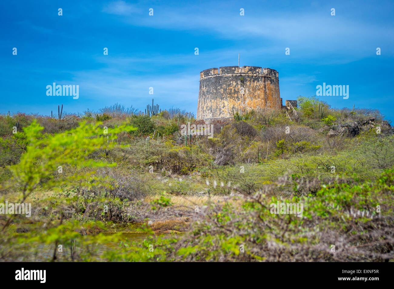 Old Fort Beekenburg, Caracas Bay, Curacao Stock Photo