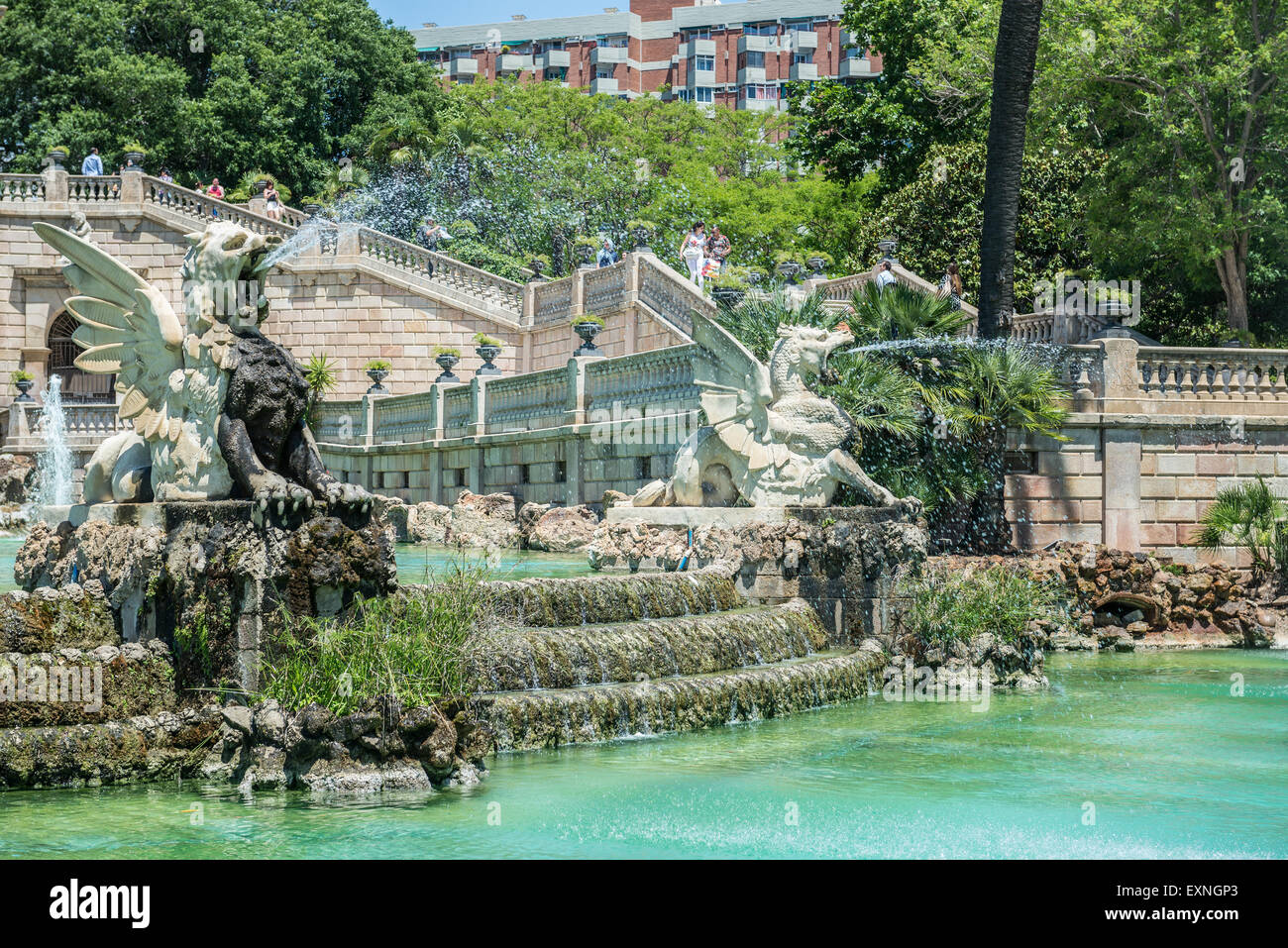 So called Cascada Fountain in Citadel Park (spanish Parc de la Ciutadella) in Barcelona, Spain Stock Photo