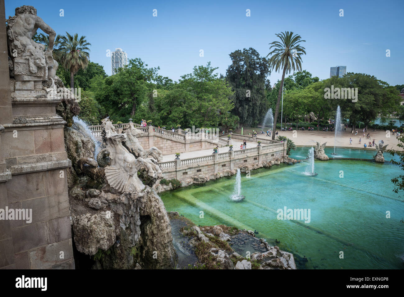 So called Cascada Fountain in Citadel Park (spanish Parc de la Ciutadella) in Barcelona, Spain Stock Photo